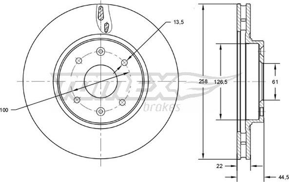 TOMEX brakes TX 72-60 - Bremžu diski autodraugiem.lv