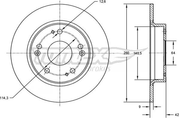 TOMEX brakes TX 72-62 - Bremžu diski autodraugiem.lv