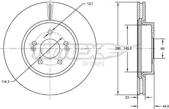 TOMEX brakes TX 72-67 - Bremžu diski autodraugiem.lv