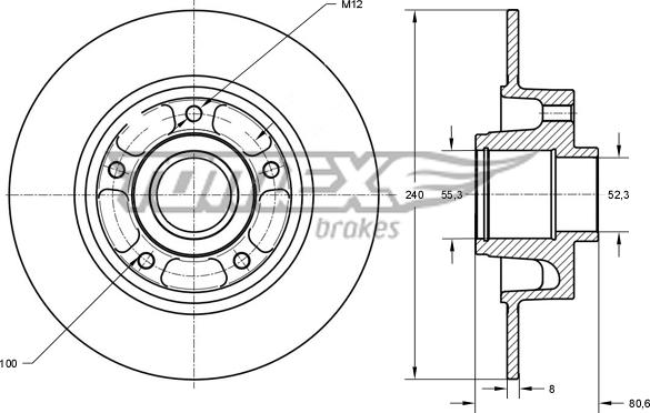 TOMEX brakes TX 72-011 - Bremžu diski autodraugiem.lv