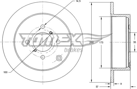 TOMEX brakes TX 72-19 - Bremžu diski autodraugiem.lv