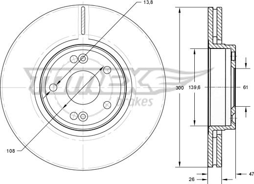 TOMEX brakes TX 72-12 - Bremžu diski autodraugiem.lv