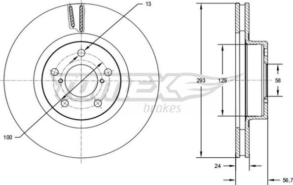 TOMEX brakes TX 72-74 - Bremžu diski autodraugiem.lv