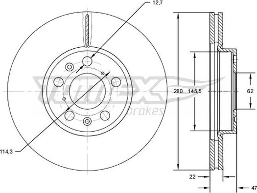 TOMEX brakes TX 72-73 - Bremžu diski autodraugiem.lv