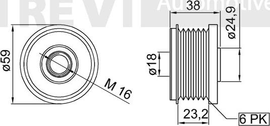 Trevi Automotive AP1110 - Piedziņas skriemelis, Ģenerators autodraugiem.lv