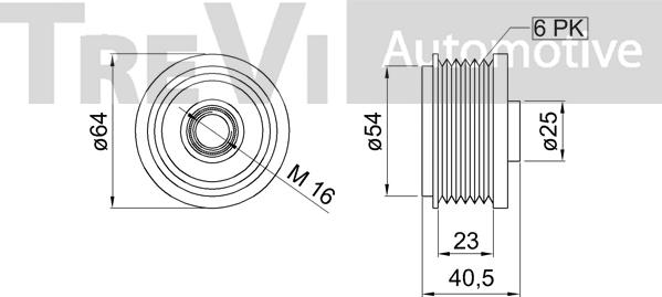 Trevi Automotive AP1222 - Piedziņas skriemelis, Ģenerators autodraugiem.lv