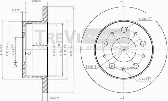 Trevi Automotive BD1040 - Bremžu diski autodraugiem.lv