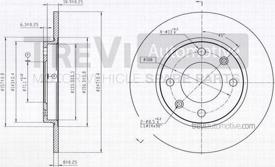 Trevi Automotive BD1061 - Bremžu diski autodraugiem.lv