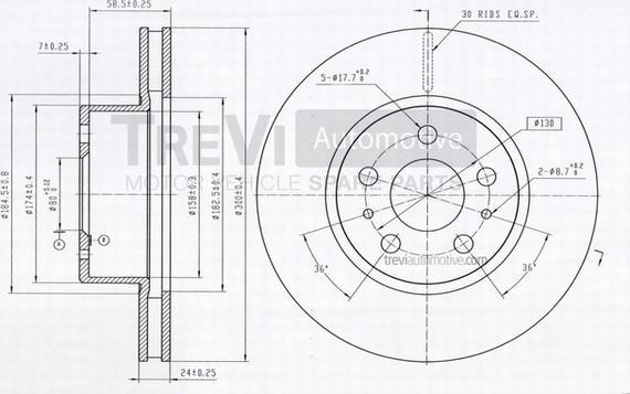 Trevi Automotive BD1196 - Bremžu diski autodraugiem.lv