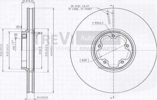 Trevi Automotive BD1152 - Bremžu diski autodraugiem.lv