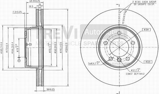 Trevi Automotive BD1173 - Bremžu diski autodraugiem.lv