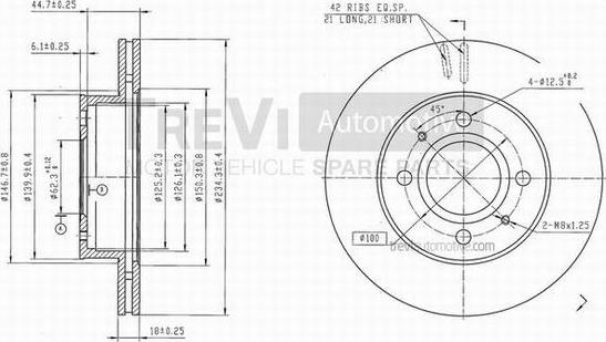 Trevi Automotive BD1202 - Bremžu diski autodraugiem.lv