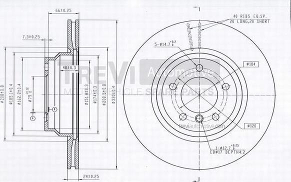 Trevi Automotive BD1217 - Bremžu diski autodraugiem.lv