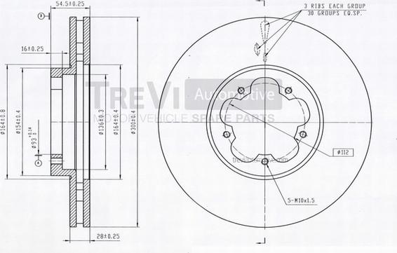 Trevi Automotive BD1229 - Bremžu diski autodraugiem.lv