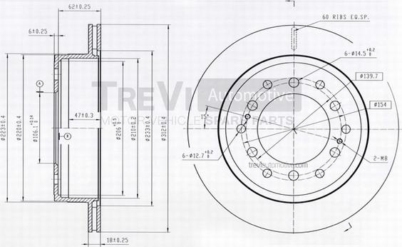 Trevi Automotive BD1220 - Bremžu diski autodraugiem.lv