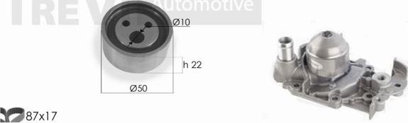 Trevi Automotive KD1078HP - Ūdenssūknis + Zobsiksnas komplekts autodraugiem.lv