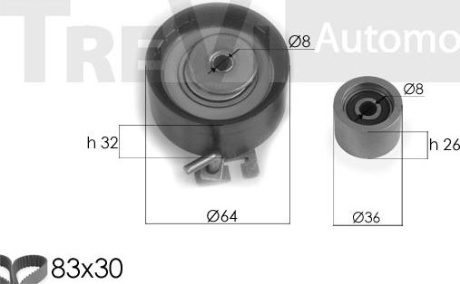 Trevi Automotive KD1303 - Zobsiksnas komplekts autodraugiem.lv