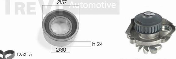 Trevi Automotive KD1205HP - Ūdenssūknis + Zobsiksnas komplekts autodraugiem.lv