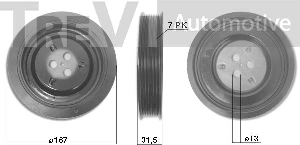 Trevi Automotive PC1047 - Piedziņas skriemelis, Kloķvārpsta autodraugiem.lv