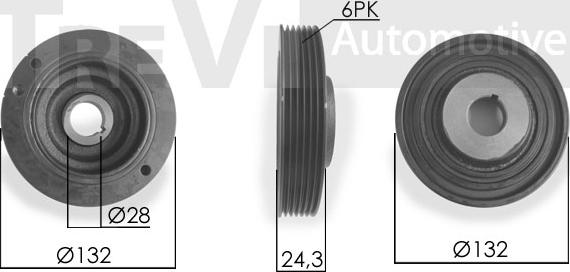 Trevi Automotive PC1058 - Piedziņas skriemelis, Kloķvārpsta autodraugiem.lv