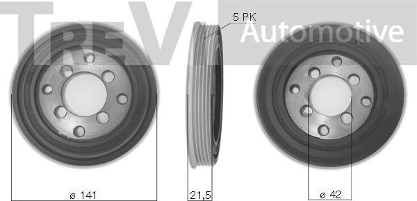 Trevi Automotive PC1057 - Piedziņas skriemelis, Kloķvārpsta autodraugiem.lv