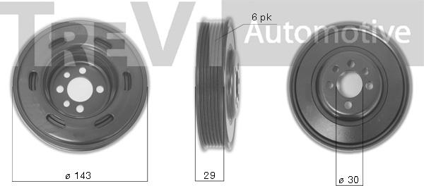 Trevi Automotive PC1077 - Piedziņas skriemelis, Kloķvārpsta autodraugiem.lv