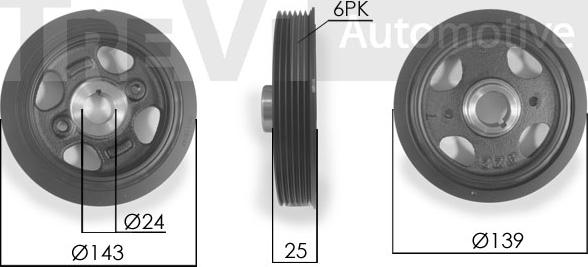 Trevi Automotive PC1252 - Piedziņas skriemelis, Kloķvārpsta autodraugiem.lv