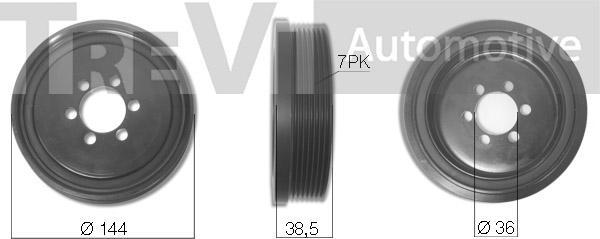 Trevi Automotive PC1287 - Piedziņas skriemelis, Kloķvārpsta autodraugiem.lv