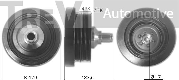 Trevi Automotive PC1277 - Piedziņas skriemelis, Kloķvārpsta autodraugiem.lv