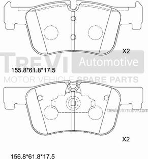 Trevi Automotive PF1498 - Bremžu uzliku kompl., Disku bremzes autodraugiem.lv