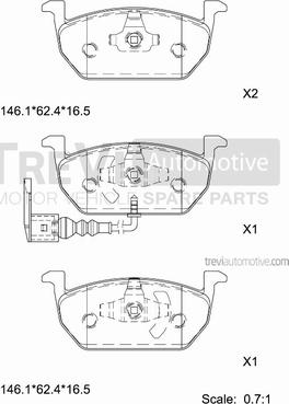 Trevi Automotive PF1492 - Bremžu uzliku kompl., Disku bremzes autodraugiem.lv