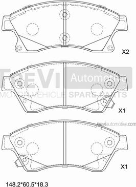 Trevi Automotive PF1441 - Bremžu uzliku kompl., Disku bremzes autodraugiem.lv