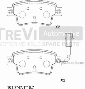 Trevi Automotive PF1455 - Bremžu uzliku kompl., Disku bremzes autodraugiem.lv