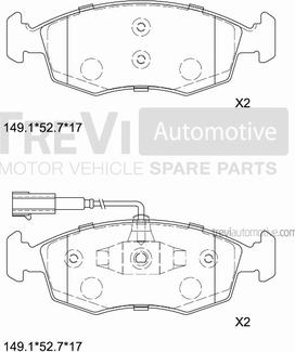 Trevi Automotive PF1464 - Bremžu uzliku kompl., Disku bremzes autodraugiem.lv