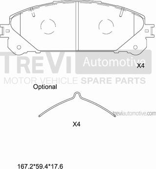 Trevi Automotive PF1465 - Bremžu uzliku kompl., Disku bremzes autodraugiem.lv