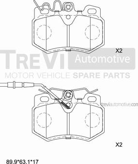 Trevi Automotive PF1462 - Bremžu uzliku kompl., Disku bremzes autodraugiem.lv