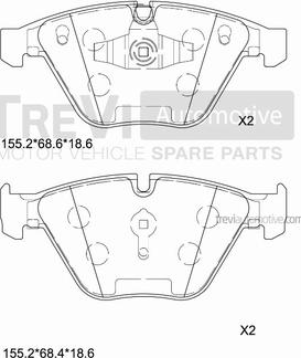 Trevi Automotive PF1413 - Bremžu uzliku kompl., Disku bremzes autodraugiem.lv