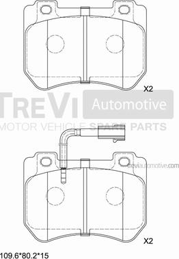 Trevi Automotive PF1417 - Bremžu uzliku kompl., Disku bremzes autodraugiem.lv