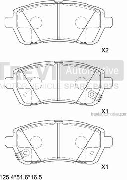 Trevi Automotive PF1484 - Bremžu uzliku kompl., Disku bremzes autodraugiem.lv