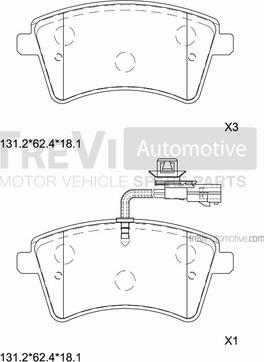 Trevi Automotive PF1439 - Bremžu uzliku kompl., Disku bremzes autodraugiem.lv