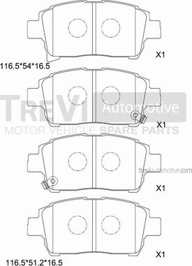 Trevi Automotive PF1431 - Bremžu uzliku kompl., Disku bremzes autodraugiem.lv