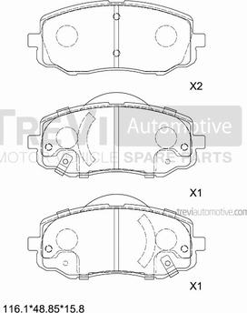 Trevi Automotive PF1429 - Bremžu uzliku kompl., Disku bremzes autodraugiem.lv