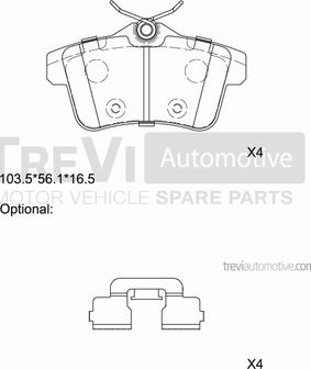 Trevi Automotive PF1424 - Bremžu uzliku kompl., Disku bremzes autodraugiem.lv