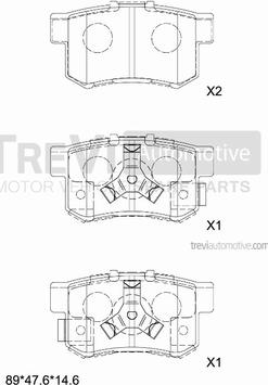 Trevi Automotive PF1426 - Bremžu uzliku kompl., Disku bremzes autodraugiem.lv