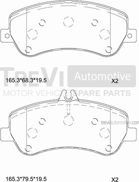 Trevi Automotive PF1421 - Bremžu uzliku kompl., Disku bremzes autodraugiem.lv