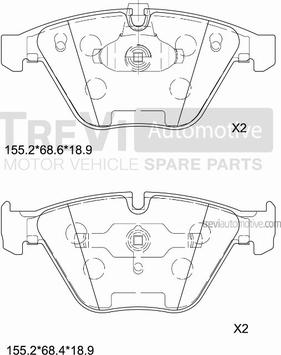 Trevi Automotive PF1423 - Bremžu uzliku kompl., Disku bremzes autodraugiem.lv