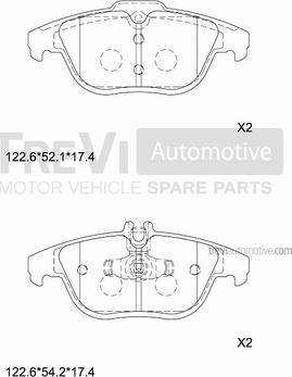 Trevi Automotive PF1422 - Bremžu uzliku kompl., Disku bremzes autodraugiem.lv