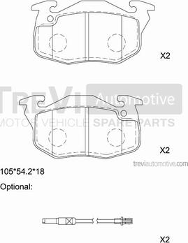 Trevi Automotive PF1476 - Bremžu uzliku kompl., Disku bremzes autodraugiem.lv