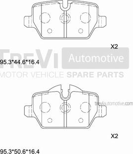 Trevi Automotive PF1471 - Bremžu uzliku kompl., Disku bremzes autodraugiem.lv