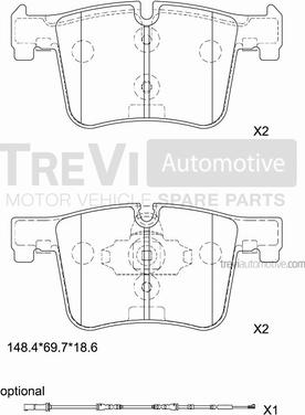 Trevi Automotive PF1473 - Bremžu uzliku kompl., Disku bremzes autodraugiem.lv